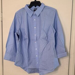 Talbots Men's Light Blue Button-Front Dress Shirt